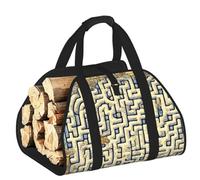 CNTDBU Borsa porta legna da ardere con mappa del tesoro labirinto, in tela resistente, impermeabile, con manici imbottiti