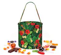 CNTDBU Borsa rotonda per Halloween con giungla tropicale | Tessuto twill leggero riutilizzabile contiene bomboniere essenziali per uso festa