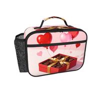 CNTDBU Borsa termica per il pranzo a forma di cuore di San Valentino, per uomini e donne, borsa termica per lavoro, ufficio, contenitore per il pranzo a tenuta stagna con tasca in rete per alimenti