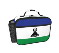 CNTDBU Borsa termica per il pranzo con bandiera del Lesotho, per uomo e donna, borsa termica per lavoro, ufficio, a prova di perdite, con tasca in rete per alimenti