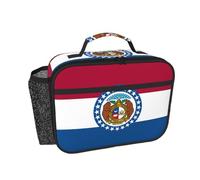 CNTDBU Borsa termica per il pranzo con bandiera del Missouri, per uomini e donne, borsa termica per lavoro, ufficio, a prova di perdite, con tasca in rete per alimenti