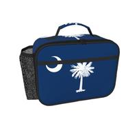 CNTDBU Borsa termica per il pranzo con bandiera della Carolina del Sud, per uomini e donne, borsa termica per lavoro, ufficio, contenitore per il pranzo a tenuta stagna con tasca in rete per cibo