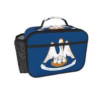 CNTDBU Borsa termica per il pranzo con bandiera della Louisiana, per uomini e donne, borsa termica per lavoro, ufficio, a prova di perdite, con tasca in rete per cibo
