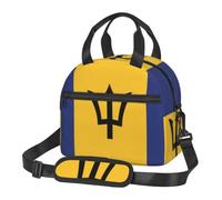 CNTDBU Borsa termica per il pranzo con bandiera delle Barbados, borsa termica per cibo isolata da lavoro, con tracolla regolabile, antigoccia per uso quotidiano