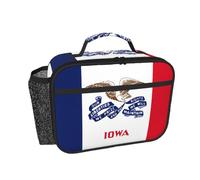 CNTDBU Borsa termica per il pranzo con bandiera dello stato dell'Iowa, per uomini e donne, borsa termica per lavoro, ufficio, contenitore per il pranzo a tenuta stagna con tasca in rete per cibo