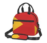 CNTDBU Borsa termica per il pranzo con bandiera di Timor Est per il lavoro, borsa termica per alimenti, con tracolla regolabile, antigoccia per uso quotidiano