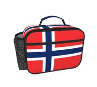 CNTDBU Borsa termica per il pranzo con bandiera norvegese, per uomini e donne, borsa termica per lavoro, ufficio, contenitore per il pranzo a tenuta stagna con tasca in rete per cibo