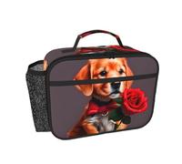 CNTDBU Borsa termica per il pranzo con cane gentleman-like per uomini e donne, borsa termica per lavoro, ufficio, contenitore per il pranzo a tenuta stagna con tasca in rete per cibo