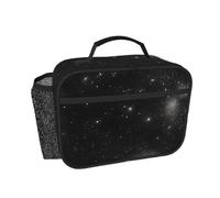 CNTDBU Borsa termica per il pranzo con galassia nera e bianca, per uomini e donne, borsa termica per lavoro, ufficio, contenitore per il pranzo a tenuta stagna con tasca in rete per alimenti