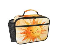 CNTDBU Borsa termica per il pranzo con girasole e sole, per uomini e donne, borsa termica per lavoro, ufficio, contenitore per il pranzo a tenuta stagna con tasca in rete per alimenti