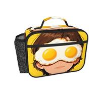 CNTDBU Borsa termica per il pranzo con maschera per gli occhi all'uovo fritto, per uomini e donne, borsa termica per lavoro, ufficio, contenitore per il pranzo a tenuta stagna con tasca in rete per