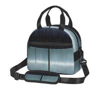 CNTDBU Borsa termica per il pranzo con ombrello nero sotto la pioggia, borsa termica per cibo da lavoro con tracolla regolabile, refrigeratore a tenuta stagna per l'uso quotidiano