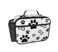 CNTDBU Borsa termica per il pranzo con ossa e zampe di cane, per uomini e donne, borsa termica per lavoro, ufficio, contenitore per il pranzo a tenuta stagna con tasca in rete per cibo