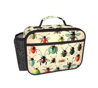 CNTDBU Borsa termica per il pranzo con piccoli insetti, per uomini e donne, per lavoro, ufficio, a prova di perdite, con tasca in rete per alimenti