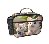 CNTDBU Borsa termica per il pranzo con topi madre e figlio, per uomini e donne, borsa termica per lavoro, ufficio, contenitore per il pranzo a tenuta stagna con tasca in rete per cibo