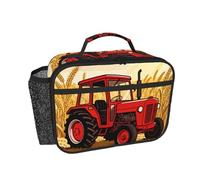 CNTDBU Borsa termica per il pranzo con trattore e campo di grano, per uomini e donne, borsa termica per lavoro, ufficio, contenitore per il pranzo a tenuta stagna con tasca in rete per alimenti