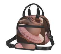 CNTDBU Borsa termica per il pranzo con tutù ippopotamo per balletto e lavoro, borsa termica per alimenti, con tracolla regolabile, a tenuta stagna, per uso quotidiano
