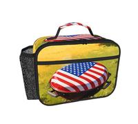 CNTDBU Borsa termica per il pranzo del quarto luglio per uomini e donne, borsa termica per lavoro, ufficio, contenitore per il pranzo a tenuta stagna con tasca in rete per cibo