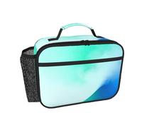 CNTDBU Borsa termica per il pranzo di transizione verde-blu, per uomini e donne, borsa termica per lavoro, ufficio, contenitore per il pranzo a tenuta stagna con tasca in rete per alimenti