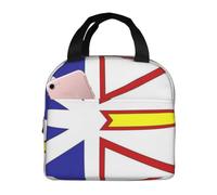 CNTDBU Borsa termica termica per il pranzo con bandiera di Terranova e Labrador, borsa termica con fodera in alluminio, portapranzo impermeabile per lavoro