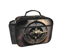 CNTDBU Borsa termica termica per il pranzo con bussola, design magico, per uomini e donne, borsa termica per lavoro, ufficio, a prova di perdite, con tasca in rete per alimenti