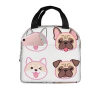 CNTDBU Borsa termica termica per il pranzo con testa di cane, con fodera in alluminio, impermeabile, per il lavoro