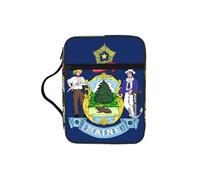 CNTDBU Borsa tote con manici e bandiera dello Stato del Maine con manici - organizer impermeabile per viaggi in chiesa, portapenne, tasca per tablet