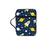 CNTDBU Borsa tote con manici per studio biblico con razzi e pianeti, organizer impermeabile per viaggi in chiesa, portapenne, tasca per tablet, diario