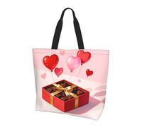 CNTDBU Borsa tote da donna a tracolla grande con cuore di San Valentino, leggera e impermeabile, borsa per la spesa riutilizzabile con tasca interna per lavoro e viaggi