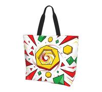 CNTDBU Borsa tote da donna con frammenti geometrici, borsa per la spesa leggera, impermeabile, riutilizzabile, con tasca interna, per lavoro e viaggi