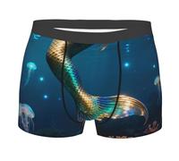 CNTDBU Boxer da uomo a forma di coda di sirena, con custodia per il contorno, biancheria intima morbida elasticizzata traspirante, senza etichette, traspirante, traspirante, senza etichette