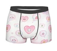 CNTDBU Boxer da uomo a forma di cuore con tasca profilata, biancheria intima morbida elasticizzata traspirante, senza etichetta in vita traspirante, Nero , L