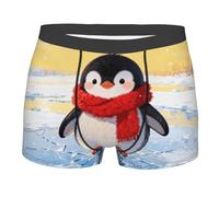 CNTDBU Boxer da uomo con sciarpa a forma di pinguino, con custodia per il contorno, biancheria intima morbida elasticizzata traspirante, senza etichette, traspirante, senza etichette, traspirante
