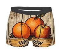 CNTDBU Boxer da uomo vintage Fruit Label, con custodia per contorno, biancheria intima morbida elasticizzata traspirante, senza etichetta in vita, traspirante, Nero , L