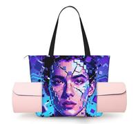 CNTDBU Break Face - Borsa da yoga da donna, grande borsa da palestra con supporto per tappetino da yoga, borsa a tracolla leggera per allenamento, viaggi, spiaggia