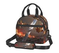 CNTDBU Broken Sword Crown Borsa termica per il pranzo per cibo isolata da lavoro con tracolla regolabile, dispositivo di raffreddamento a tenuta stagna per l'uso quotidiano