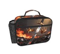 CNTDBU Broken Sword Crown Borsa termica per il pranzo, per uomini e donne, borsa termica per lavoro, ufficio, contenitore per il pranzo a tenuta stagna con tasca in rete per alimenti