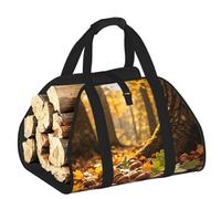 CNTDBU Brown Acorn Art - Borsa per legna da ardere in tela resistente, impermeabile, con manici imbottiti