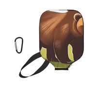 CNTDBU Brown Bear Walking Pickleball Paddle Cover-Neoprene Paddle Case con Mesh Pocket Moschettone per Borsa da Palestra