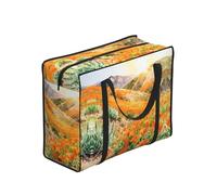 CNTDBU California Poppy - Borsa per la spesa resistente, impermeabile, riutilizzabile, con cerniera, pieghevole, per viaggi, picnic