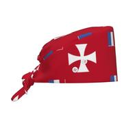 CNTDBU Cappello da lavoro con bandiera delle isole Wallis e Futuna, cappello da cuoco morbido per la pulizia della cucina, cappello regolabile per spa salone di bellezza, cappello unisex con fascia