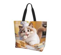CNTDBU Chef Cat - Borsa per la spesa da donna, leggera, impermeabile, per lavoro, viaggi, uso quotidiano