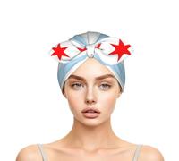 CNTDBU Chicago Flag - Cuffia da notte a doppio strato con fiocco rimovibile | Morbido ed elastico. Traspirante. Fiocco rimovibile. Per dormire, yoga, uso quotidiano.