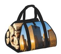 CNTDBU City Patten - Borsa per legna da ardere, in tela resistente, impermeabile, con manici imbottiti