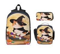 CNTDBU Cool Cat Zaino Set-3-in-1 Borsa da viaggio Borsa Pranzo Borsa di Stoccaggio Pouch