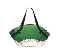 CNTDBU Coperta da picnic 2 in 1 bianca per palla da rugby, pieghevole, impermeabile, tappetino rotondo per spiaggia, parco, borsa da campeggio portatile con tasche portaoggetti per avventure