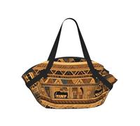 CNTDBU Coperta da picnic 2 in 1 con affreschi egiziani, pieghevole, impermeabile, tappetino rotondo per spiaggia, parco, borsa da campeggio portatile con tasche portaoggetti per avventure all'aperto