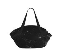 CNTDBU Coperta da picnic 2 in 1 con galassia bianca e nera, pieghevole, impermeabile, tappetino rotondo per spiaggia, parco, borsa da campeggio portatile con tasche portaoggetti per avventure