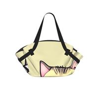 CNTDBU Coperta da picnic 2 in 1 con gatto e farfalla, pieghevole, impermeabile, tappetino rotondo per spiaggia, parco, borsa da campeggio portatile con tasche portaoggetti per avventure all'aperto