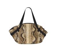 CNTDBU Coperta da picnic 2 in 1 con motivo a pelle di serpente, pieghevole, impermeabile, tappetino rotondo per spiaggia, parco, borsa da campeggio portatile con tasche portaoggetti per avventure